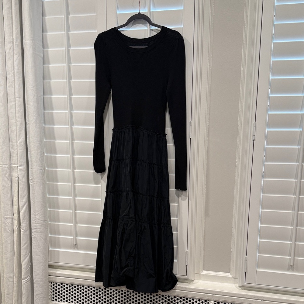 Brochu Walker Black Long Sleeve Dress- Ava Tiered dress